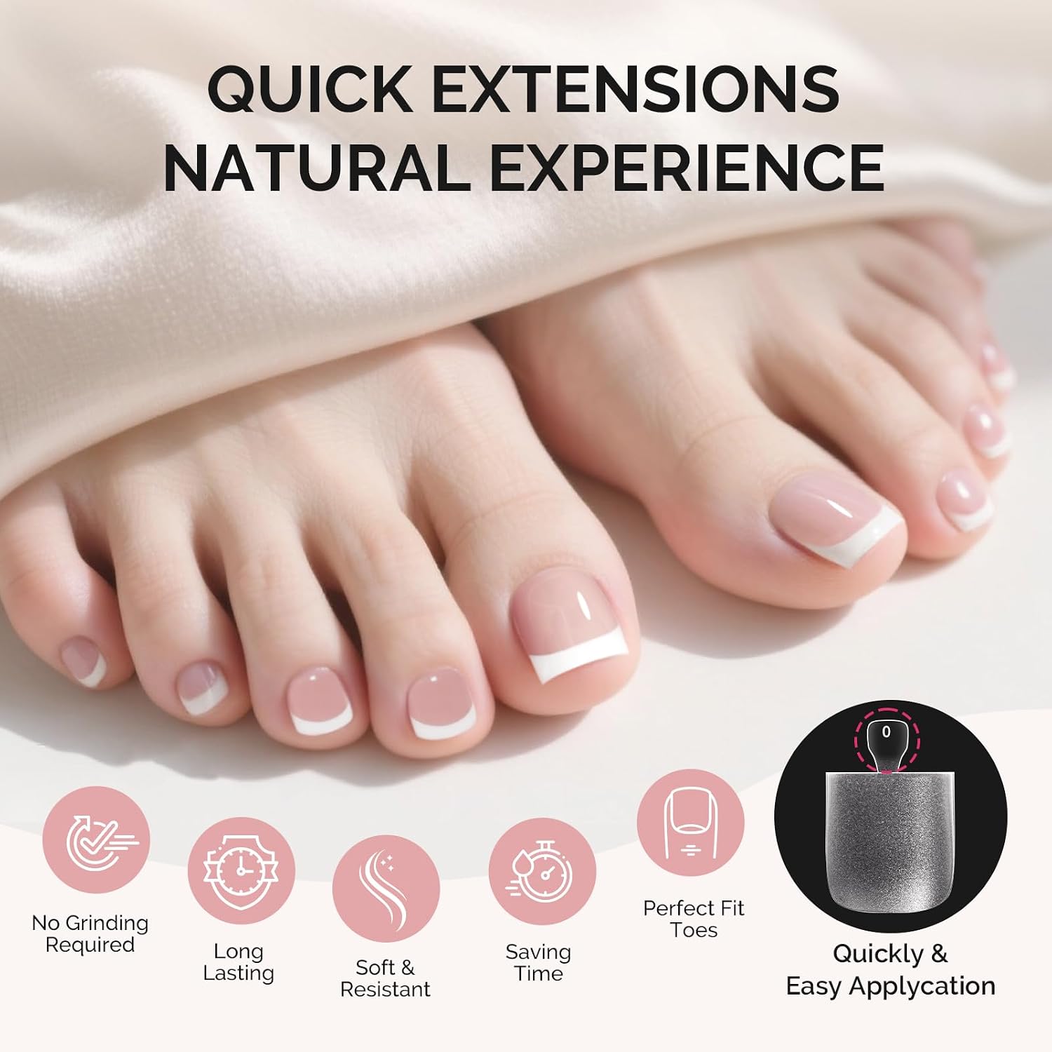 Thumbnail 1 de MelodySusie Square Toe X Nail Tips: 300-Piece Clear Full-Matte Press-On Set for DIY Nail Extensions