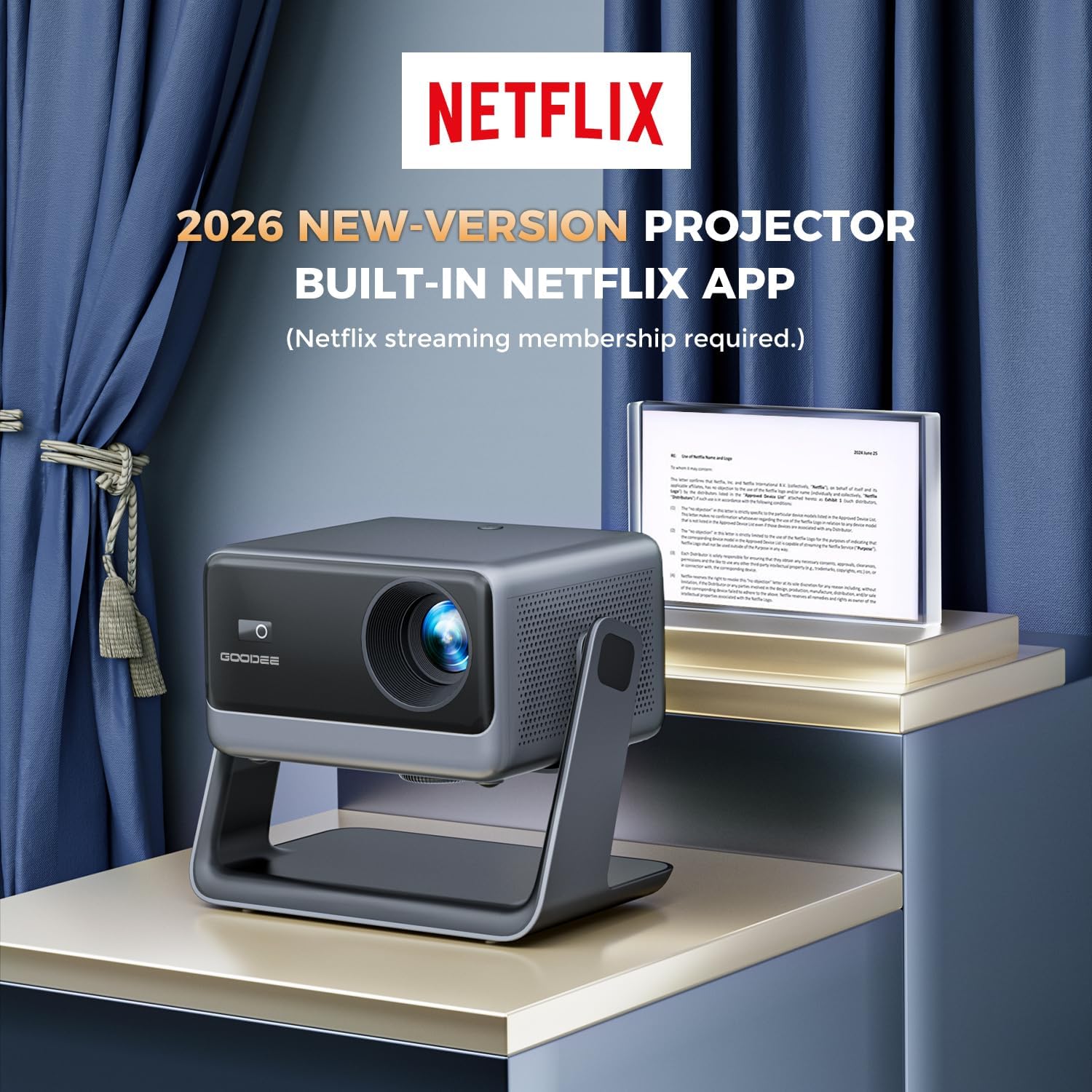 Detalle 2 de GooDee AC321 4K Video Projector with WiFi, Bluetooth & Dolby Audio — Portable Home Theater