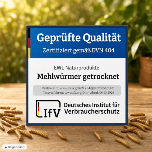 Detalle de EWL Getrocknete Mehlwürmer 2kg (13L) – Natürliches Vogelfutter & Wildvogelfutter von EWL Naturprodukte