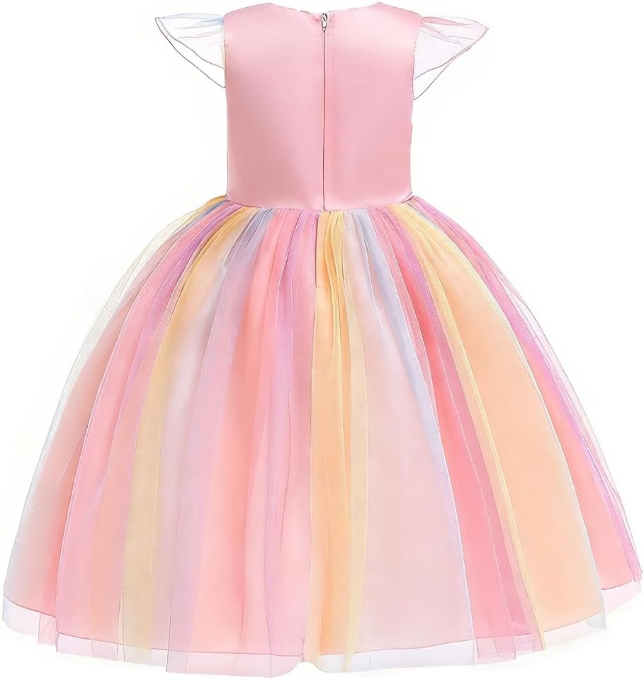 Thumbnail 2 de URAQT Unicorn Princess Dress Costume with Necklace & Headband (Age 3–10)