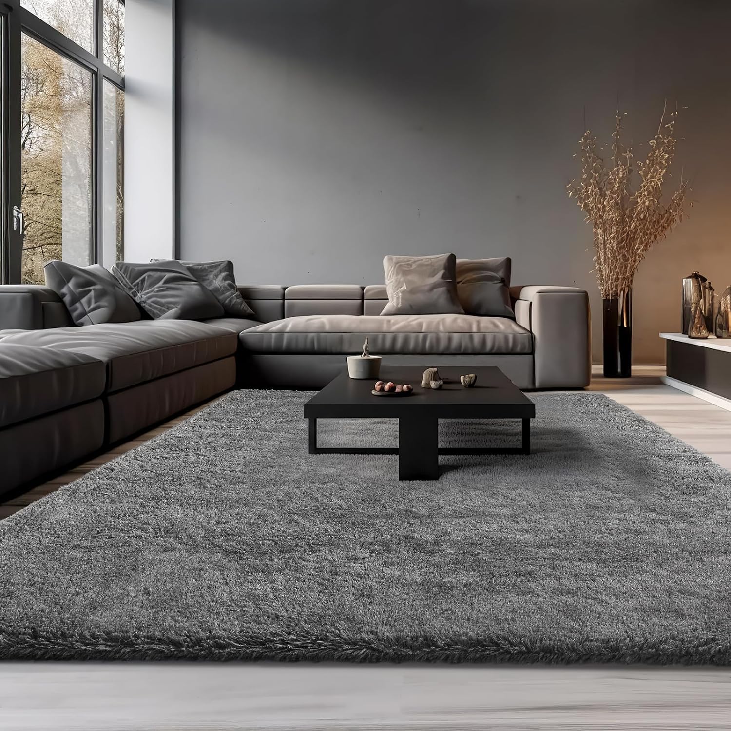 Thumbnail 4 de Ophanie Area Rug 9x12 Gray Shag ๐