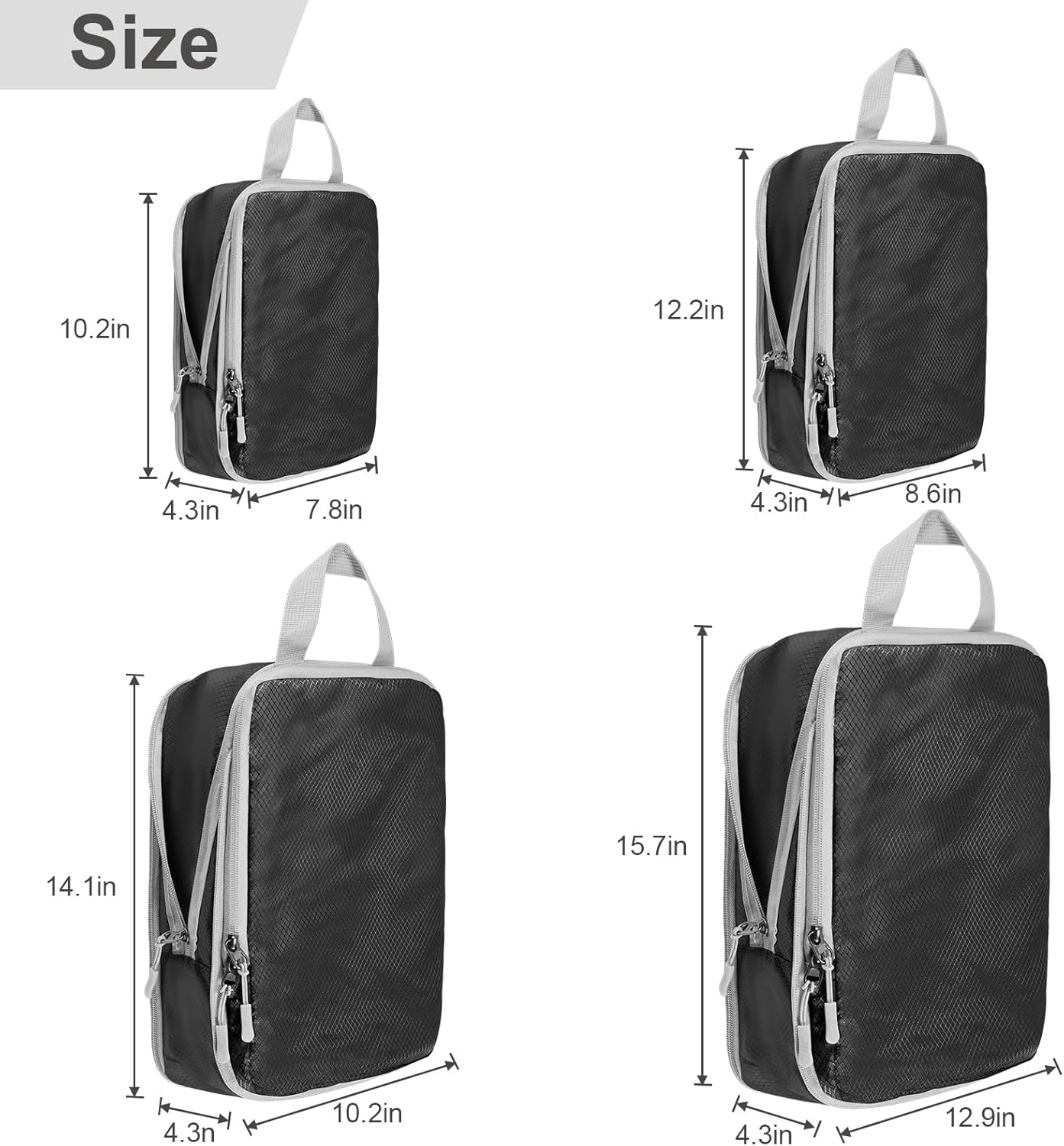 Detalle de Compression Packing Cubes Set of 4, ultralight travel organisers