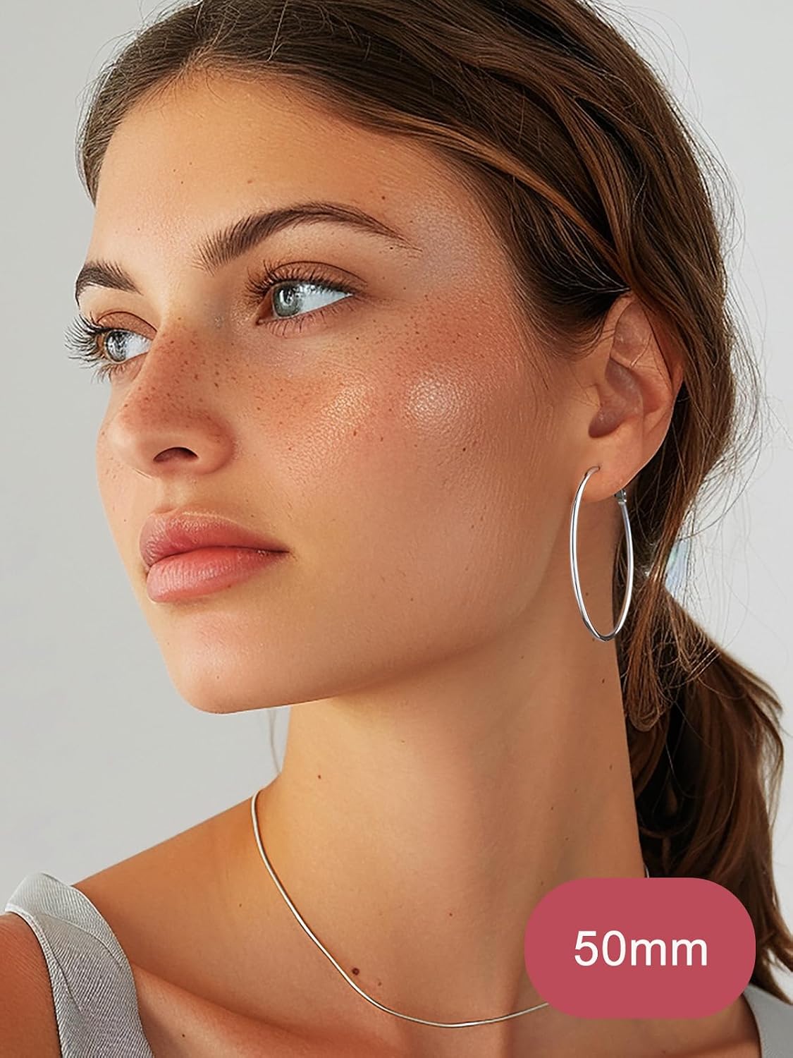 Detalle de FOCALOOK Créoles femme 30 mm Argent