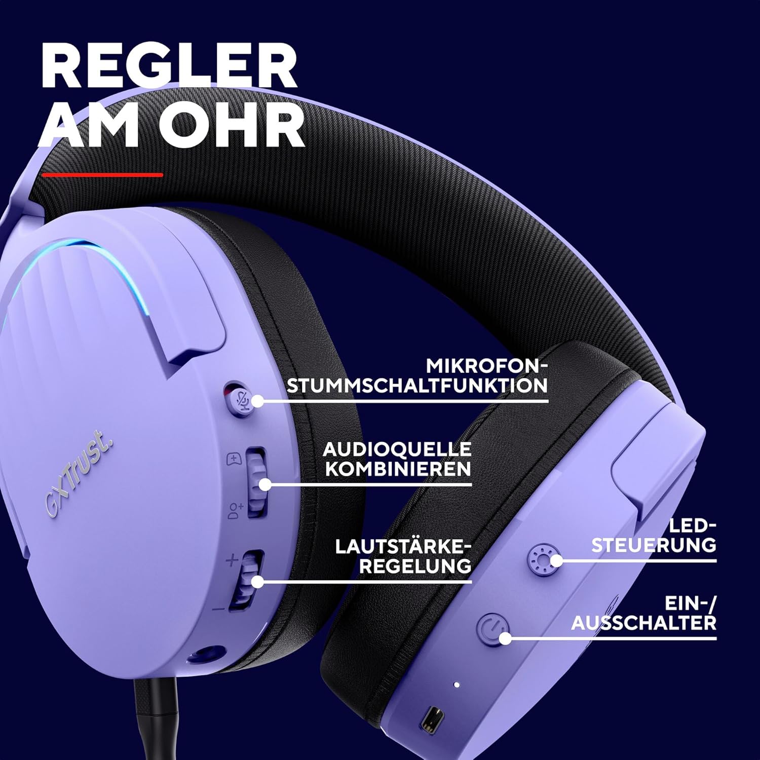 Thumbnail 6 de Trust Gaming GXT 491P Fayzo Gaming Headset – kabellos, 7.1 Surround, Bluetooth & 50 mm Treiber
