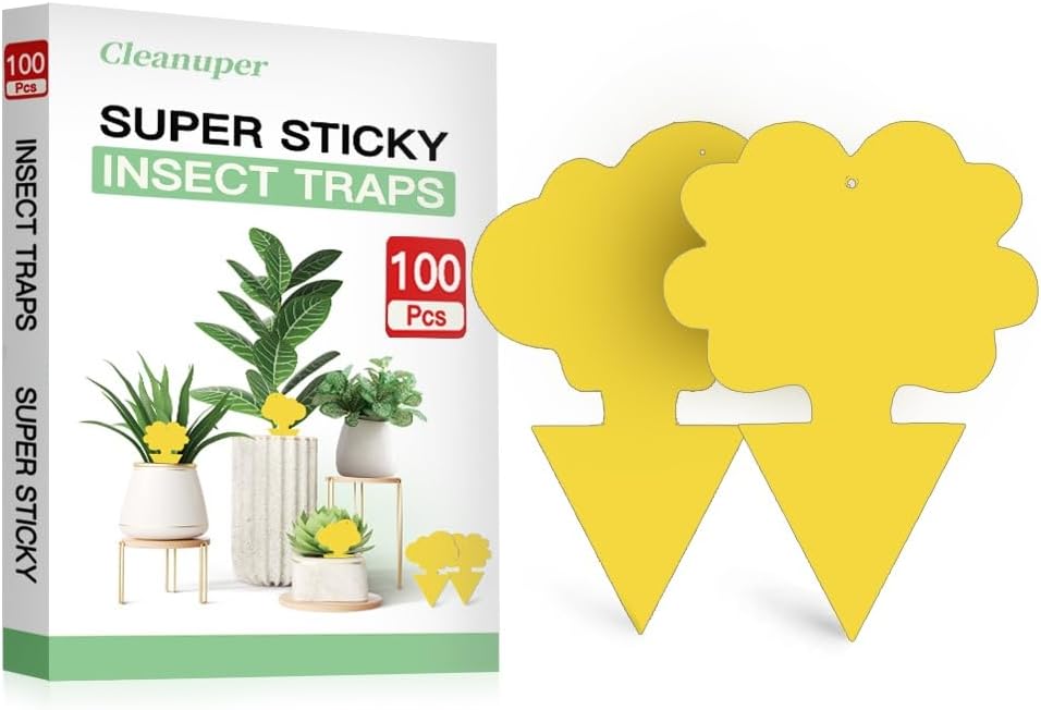 Detalle de Cleanuper Yellow 100pcs 20260626 Sticky Traps, Double-Sided Yellow Plant Pest Cards