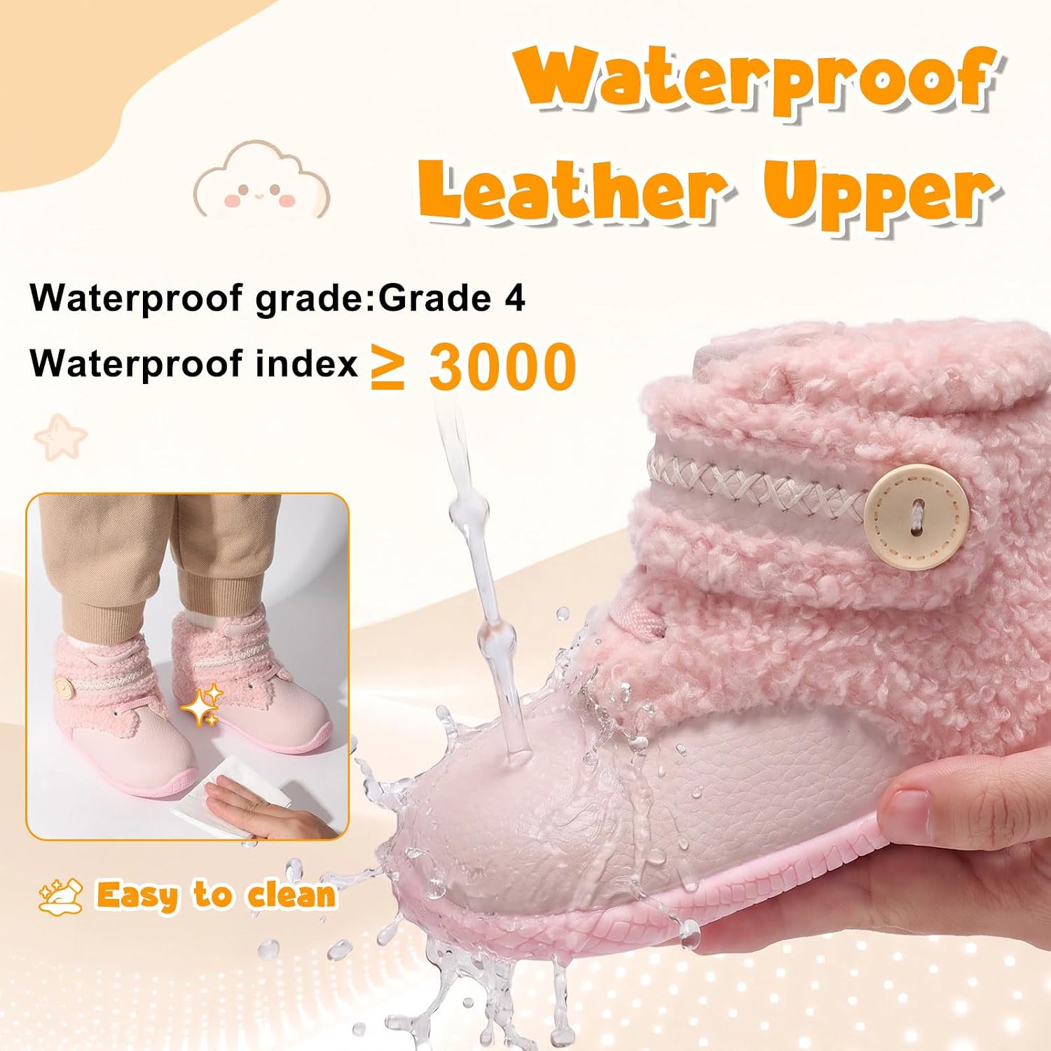 Detalle de FEETCITY Baby Winter Booties PU Leather