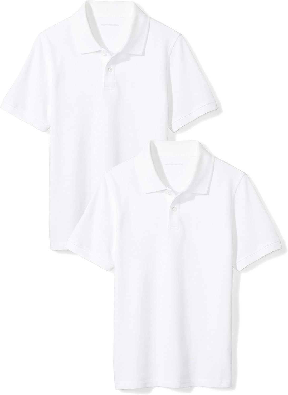Boys Uniform Polo Shirt 2-Pack, Pique Knit