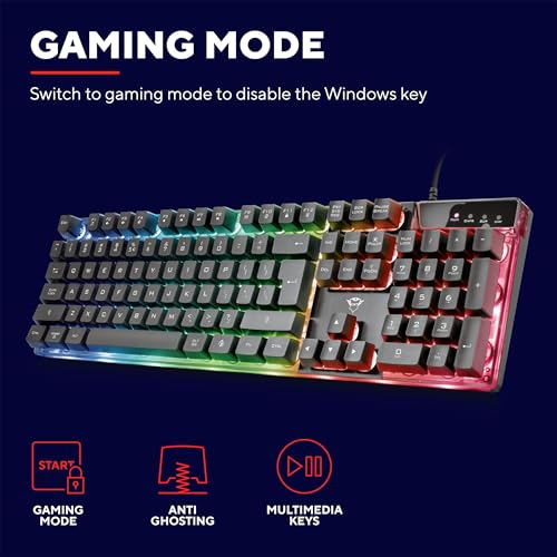 Detalle de GXTrust 838 Azor: Pack teclado gaming y ratón con cable para PC, Windows y Mac
