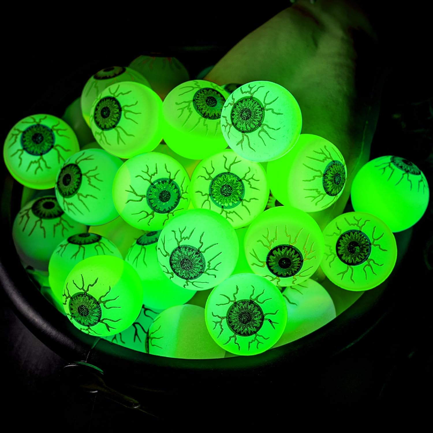 Detalle de JOYIN 17690 Halloween Glow Eyeball Bouncy Balls, 24-Pack, 1-Inch