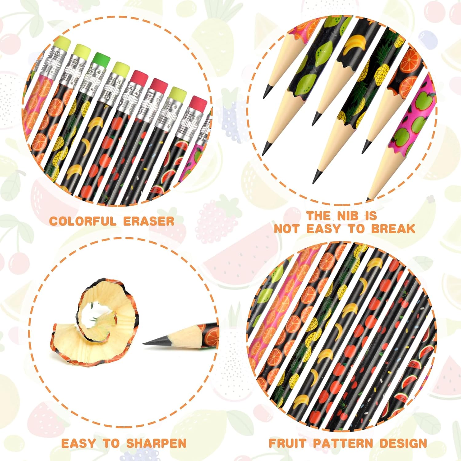 Thumbnail 2 de Vicloon Scented Pencils – 32-Pack Cylindrical Wood HB Pencils with Fruit Scents