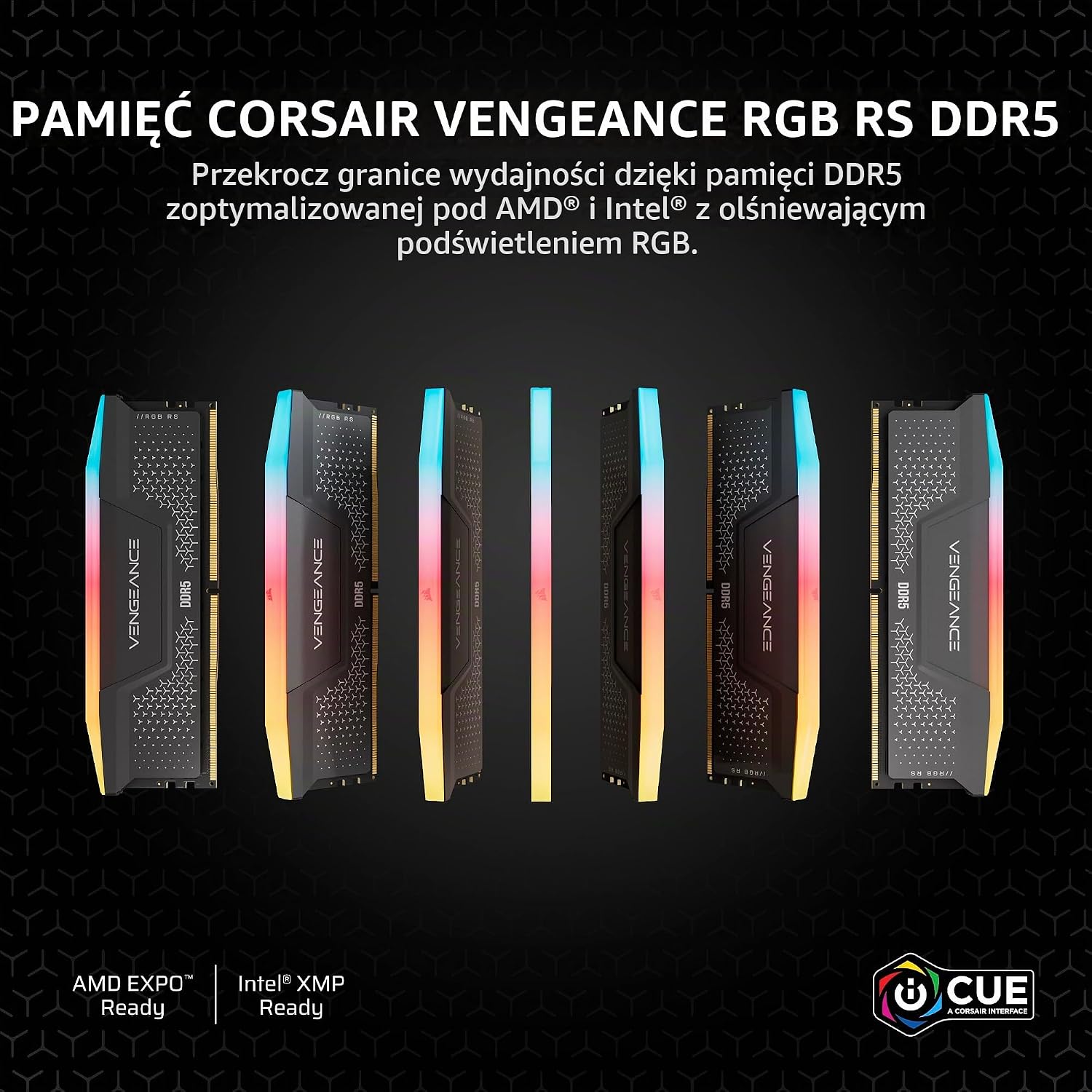 Detalle 2 de Corsair VENGEANCE RGB RS CMG32GX5M2D6000Z38 DDR5 32 GB, 6000 MHz, CL38