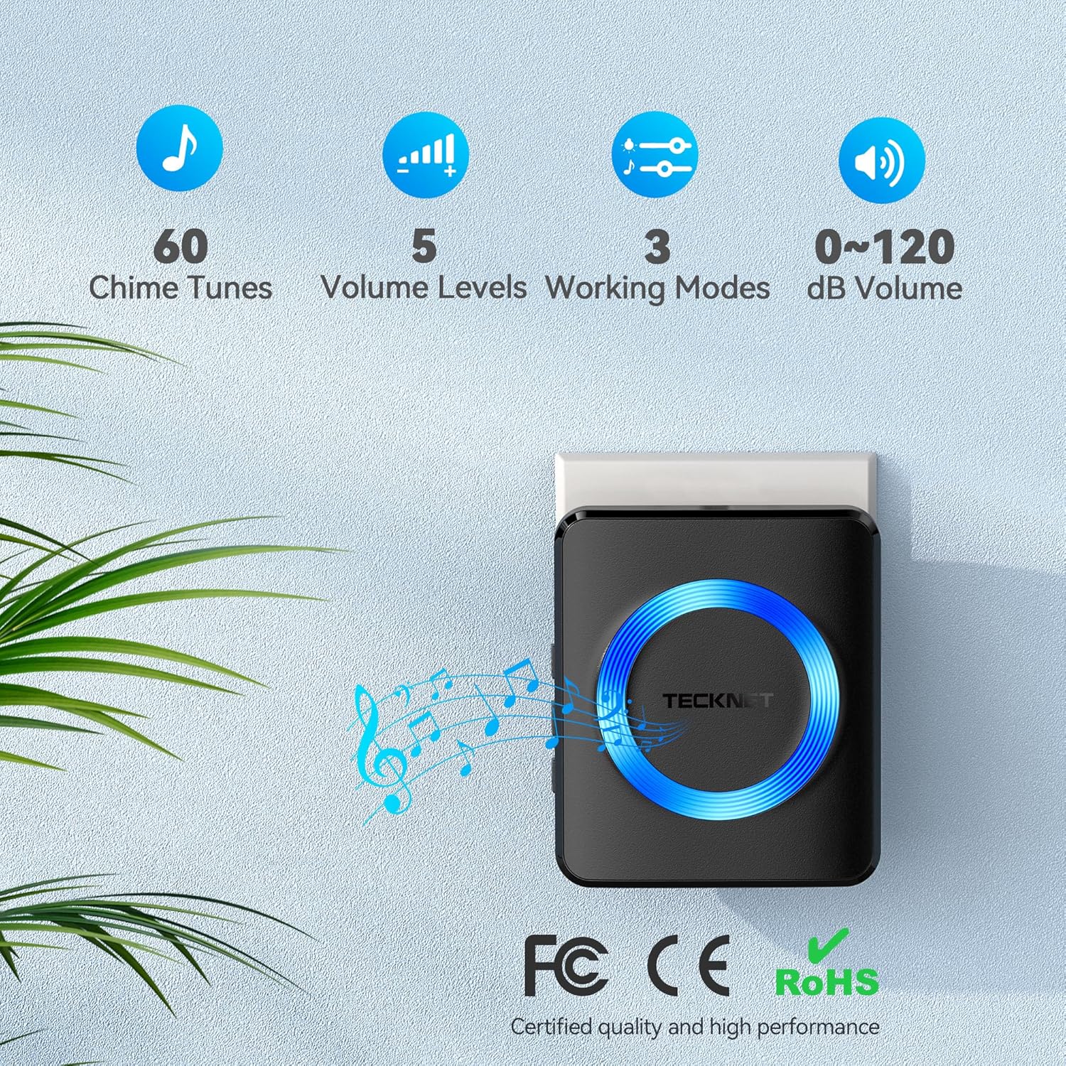 Thumbnail 4 de TECKNET Wireless Doorbell 400m range 🔔