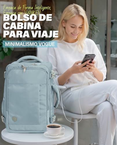 Detalle 2 de VANKEV Mochila de cabina 45x36x20 cm para EasyJet, 30 L, con compartimento para portátil 15.6