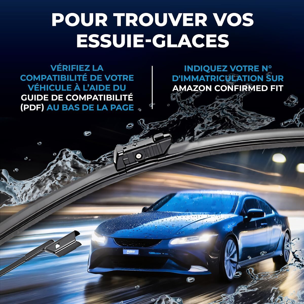 Thumbnail 2 de Valeo Silencio Kit de 2 Balais d'Essuie-Glace Plats VF330 (600 mm / 475 mm) – Remplacement d'Équipement d'Origine