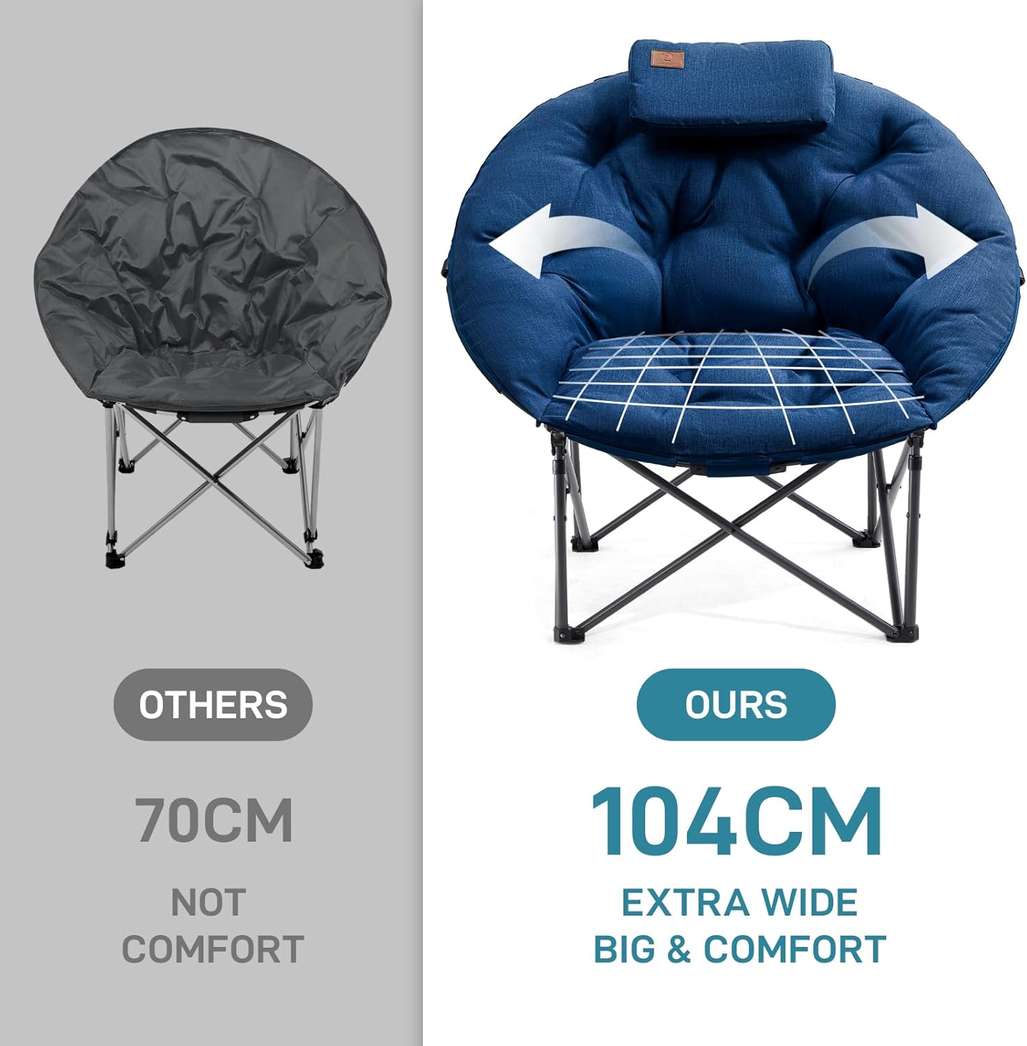 Thumbnail 4 de EVER ADVANCED XL Moon Chair for Adults with 6cm Padded Seat and High Back (up to 150kg), Blue
