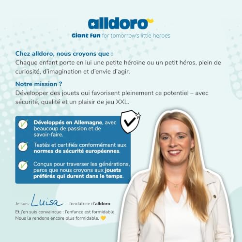 Thumbnail 7 de alldoro Balle en Mousse Bleue Ø 20 cm – Ballon de Foot Souple pour Enfants