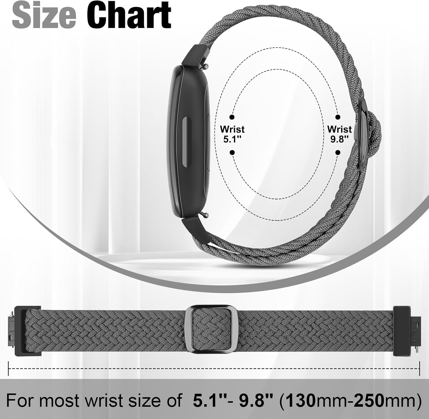Thumbnail 3 de BTTNG 2-pack elastic braided straps for Fitbit Inspire series and Ace models