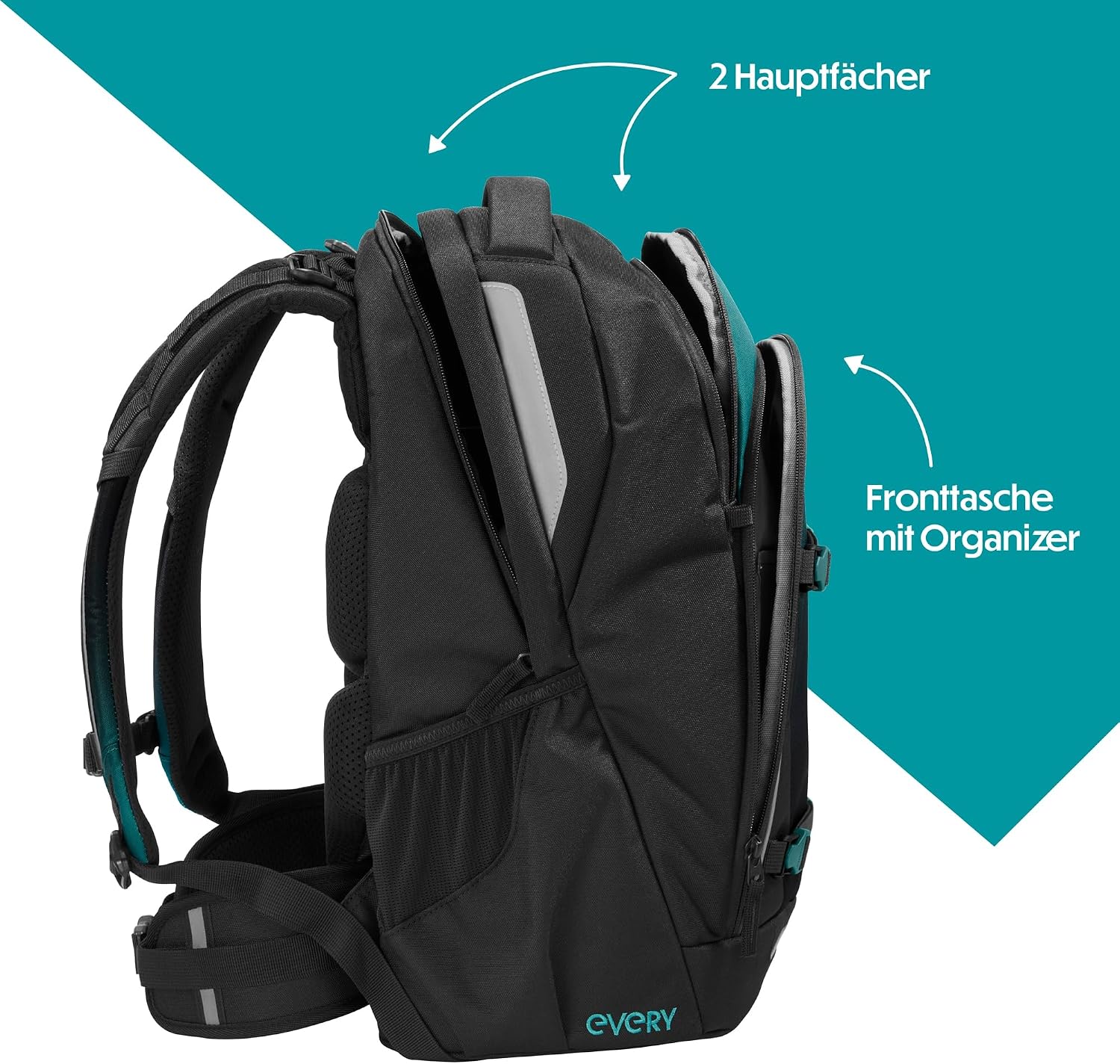 Thumbnail 2 de Coocazoo EVERY Schulrucksack Teal Shadows – Ergonomischer Tornister, 30 L, ab der 3. Klasse
