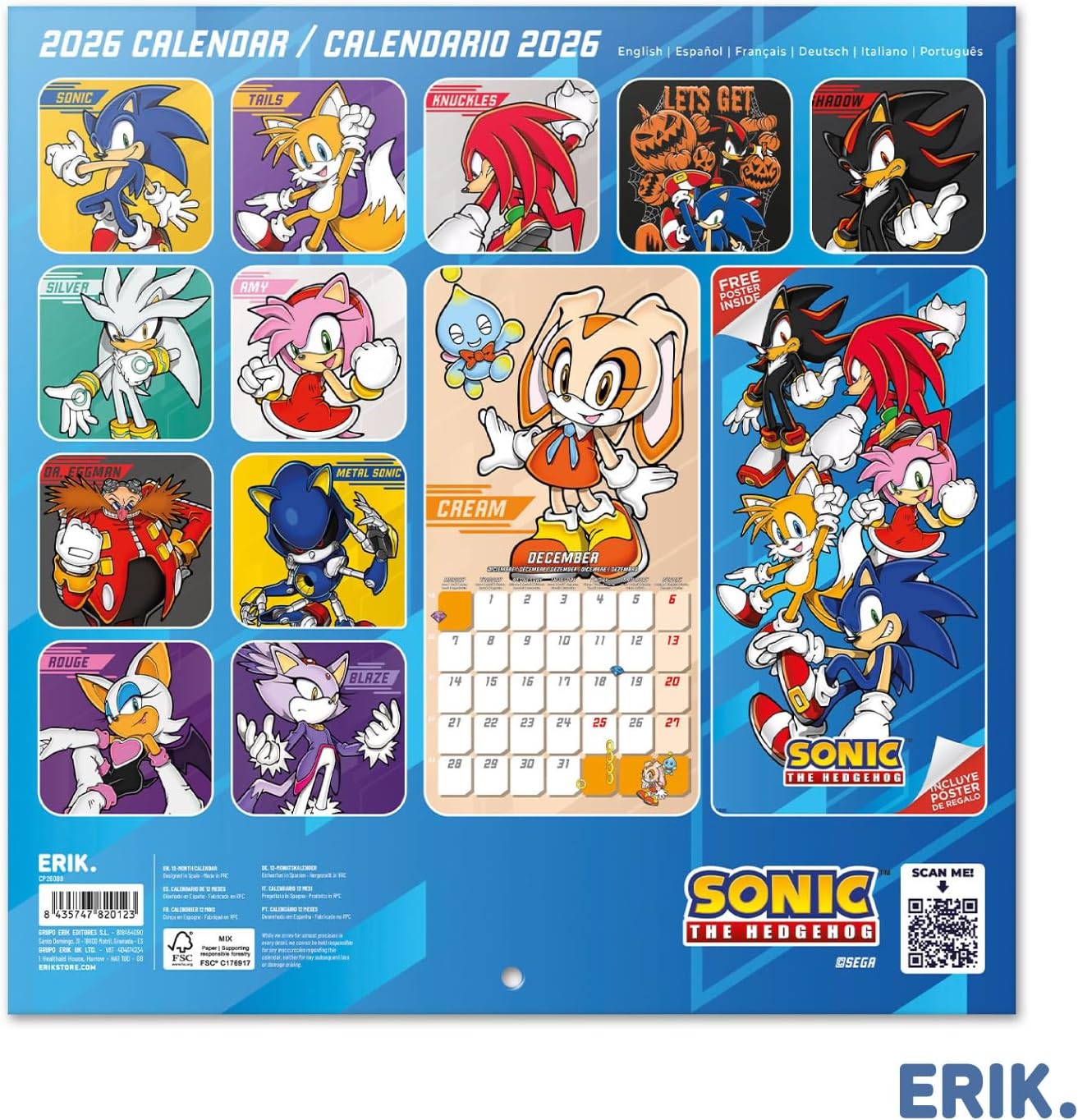 Thumbnail 1 de Grupo Erik Calendario da muro 2026 30x30 cm 📅