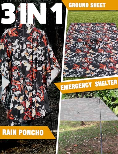 Detalle 2 de ANYOO Wasserdichter Regenponcho – Leicht, Wiederverwendbar und Unisex