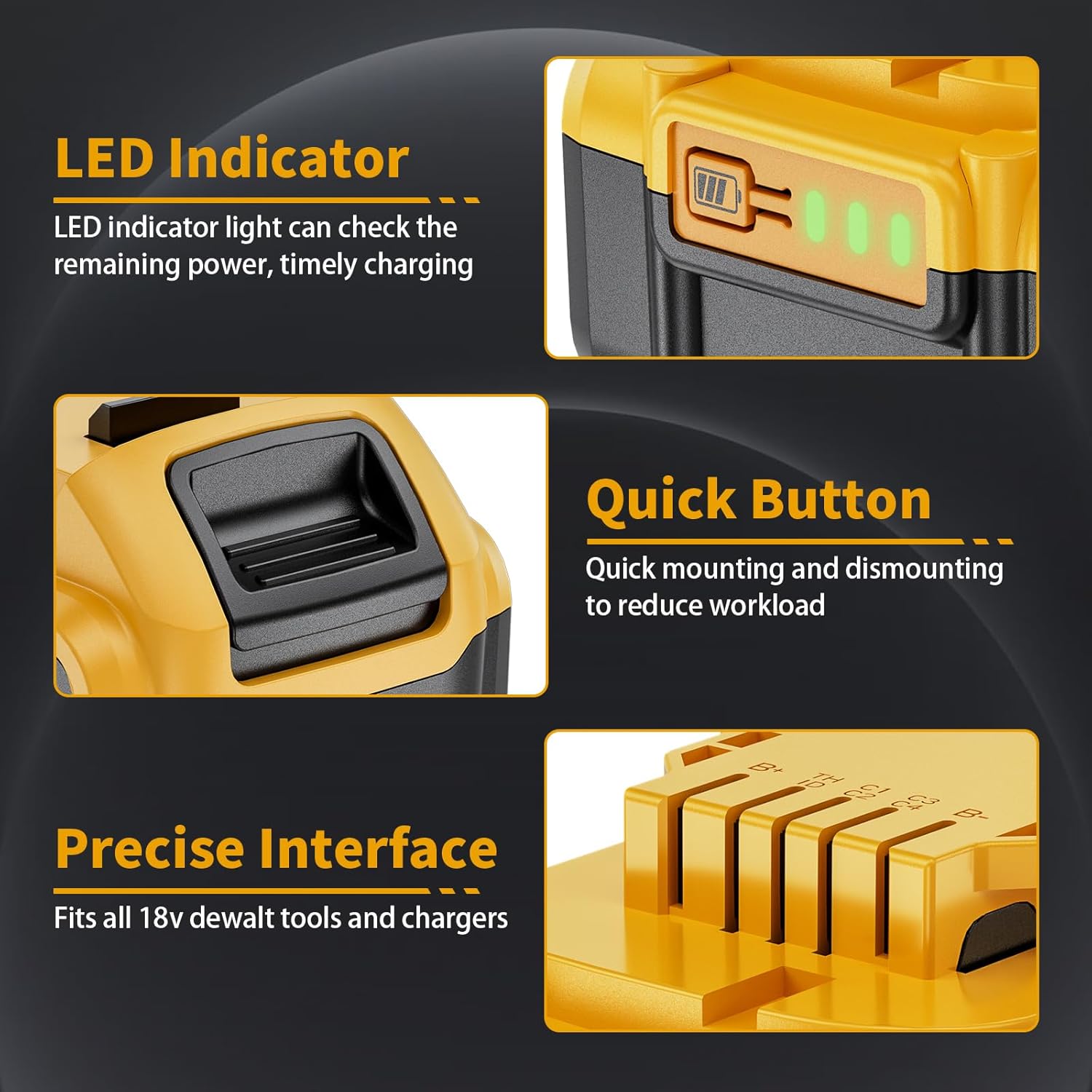 Detalle de Replacement for Dewalt battery 18V 5500mAh