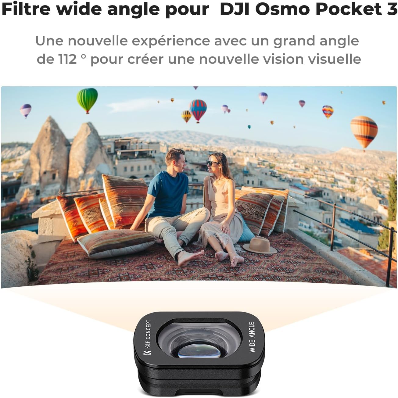 Detalle de K&F CONCEPT Filtre 1.2X Anamorphique & Grand Angle Magnétique pour DJI Osmo Pocket 3