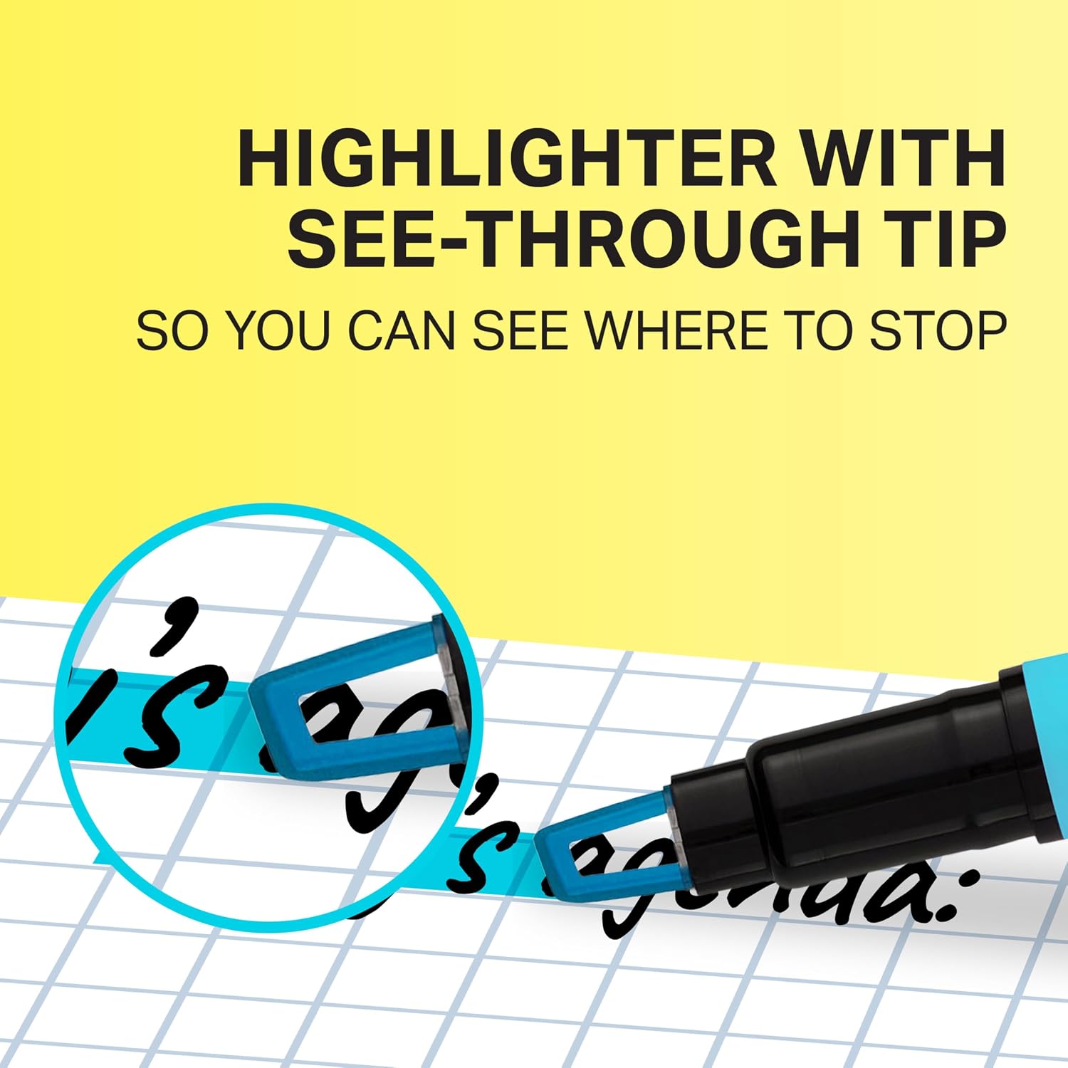 Detalle de Sharpie Clear View Highlighter Sticks, 8-Pack with Chisel Tip