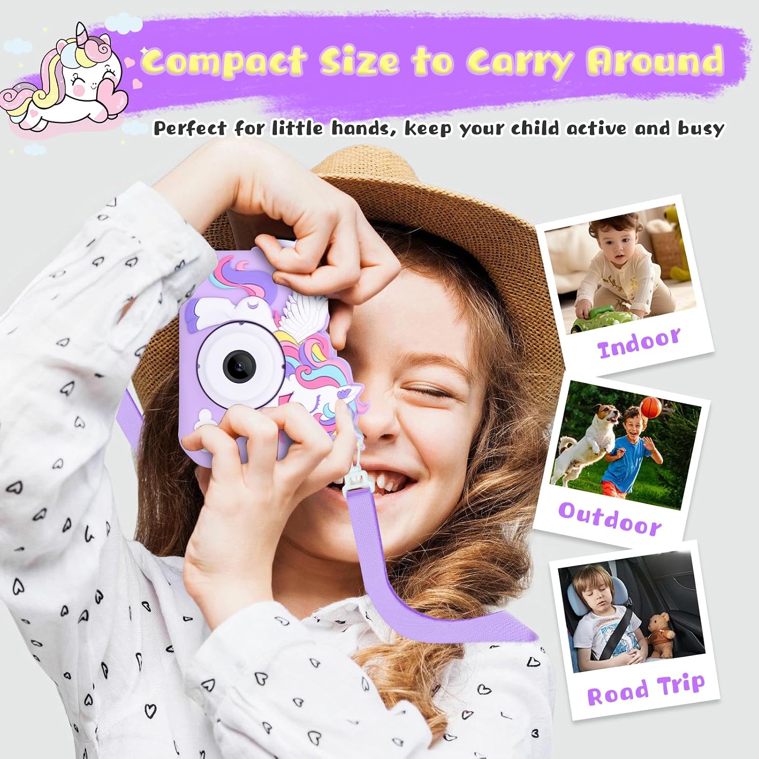 Detalle 2 de Envyvip Unicorn Toys Camera HD 1080P 32GB