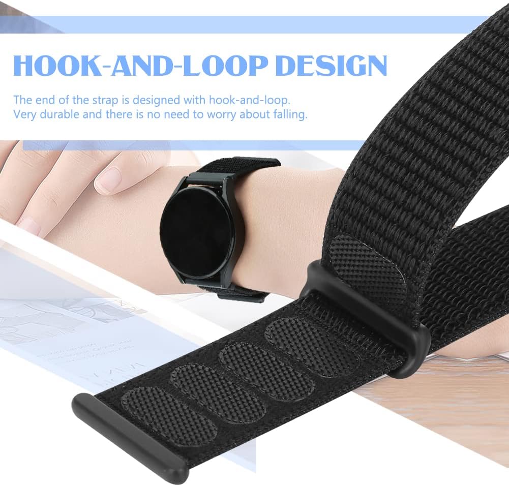 Detalle de Huamanlou Nylon Uhrenarmband mit Schnellverschluss (16/18/20/22 mm) – atmungsaktiv & verstellbar