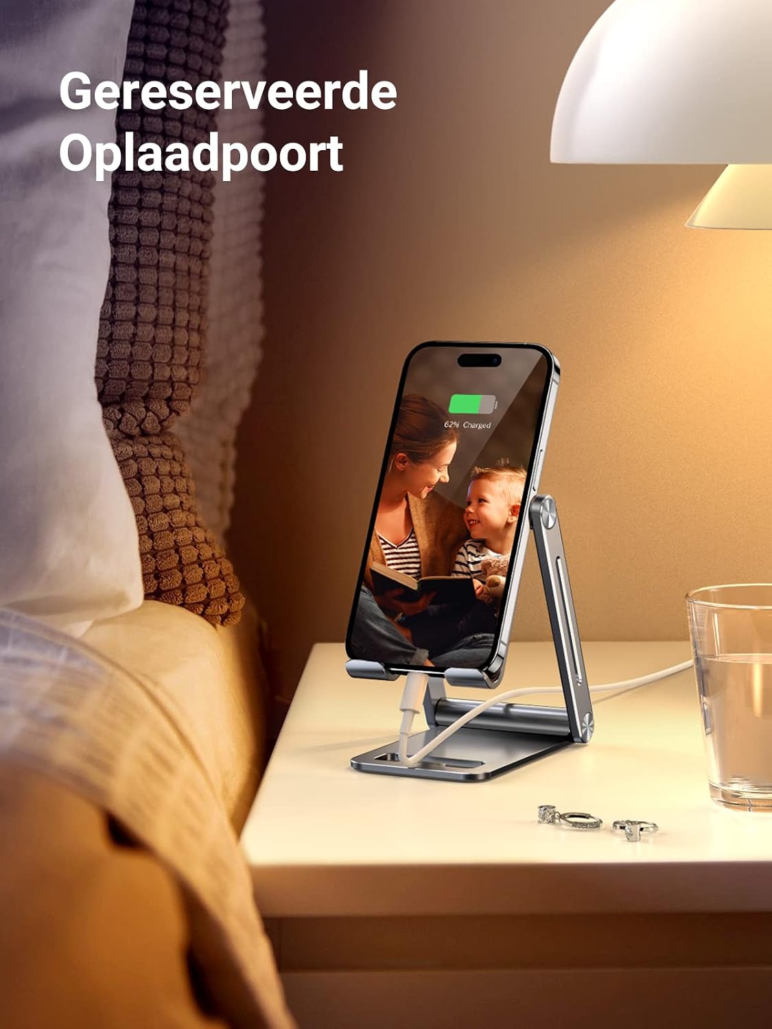 Thumbnail 4 de UGREEN verstelbare aluminium telefoonstandaard, opvouwbaar en grijs