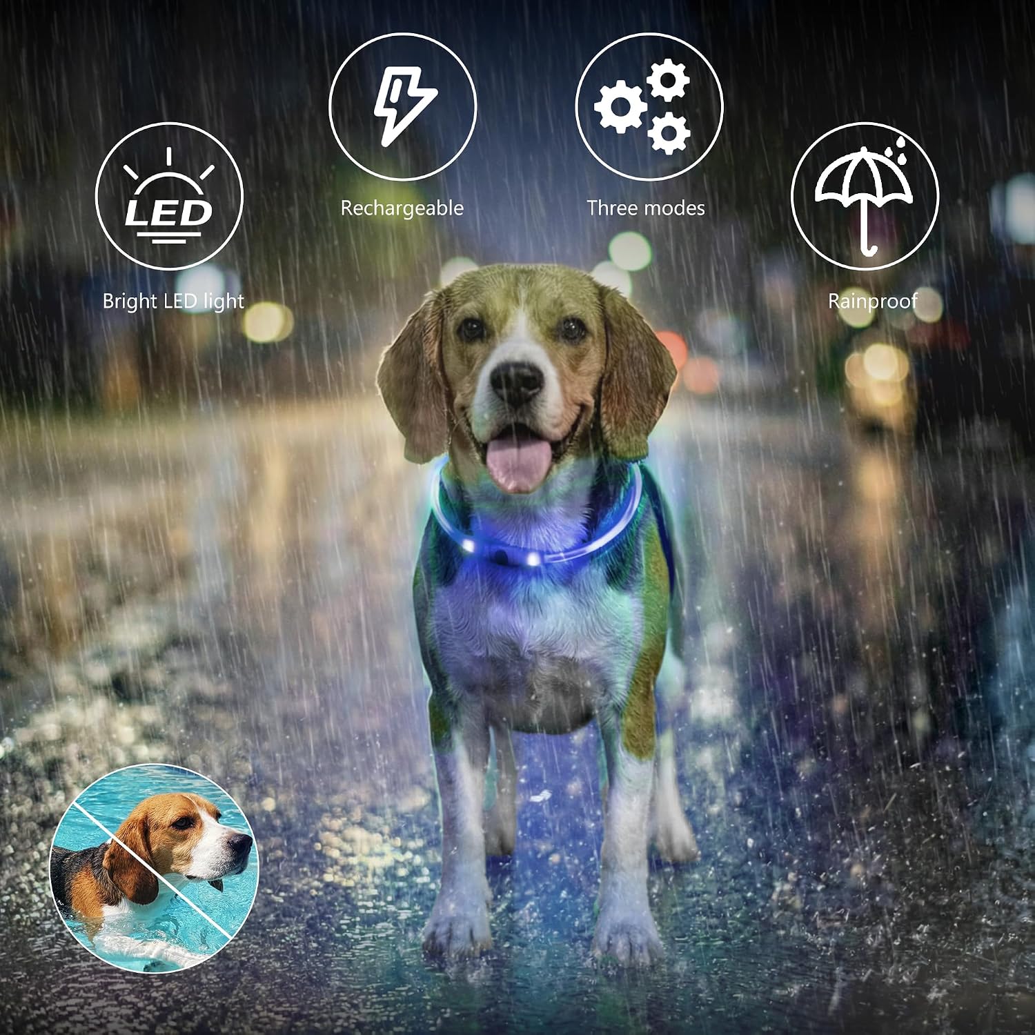 Thumbnail 5 de Light Up Dog Collar LED 70cm Blue