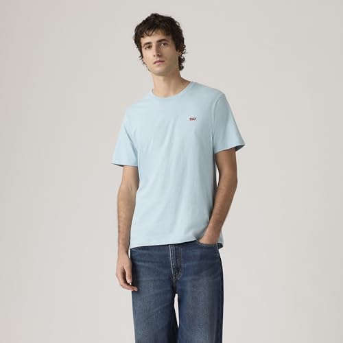 Detalle de Levi's SS Original Hm tee Forget-Me-Not: camiseta básica atemporal con logotipo discreto