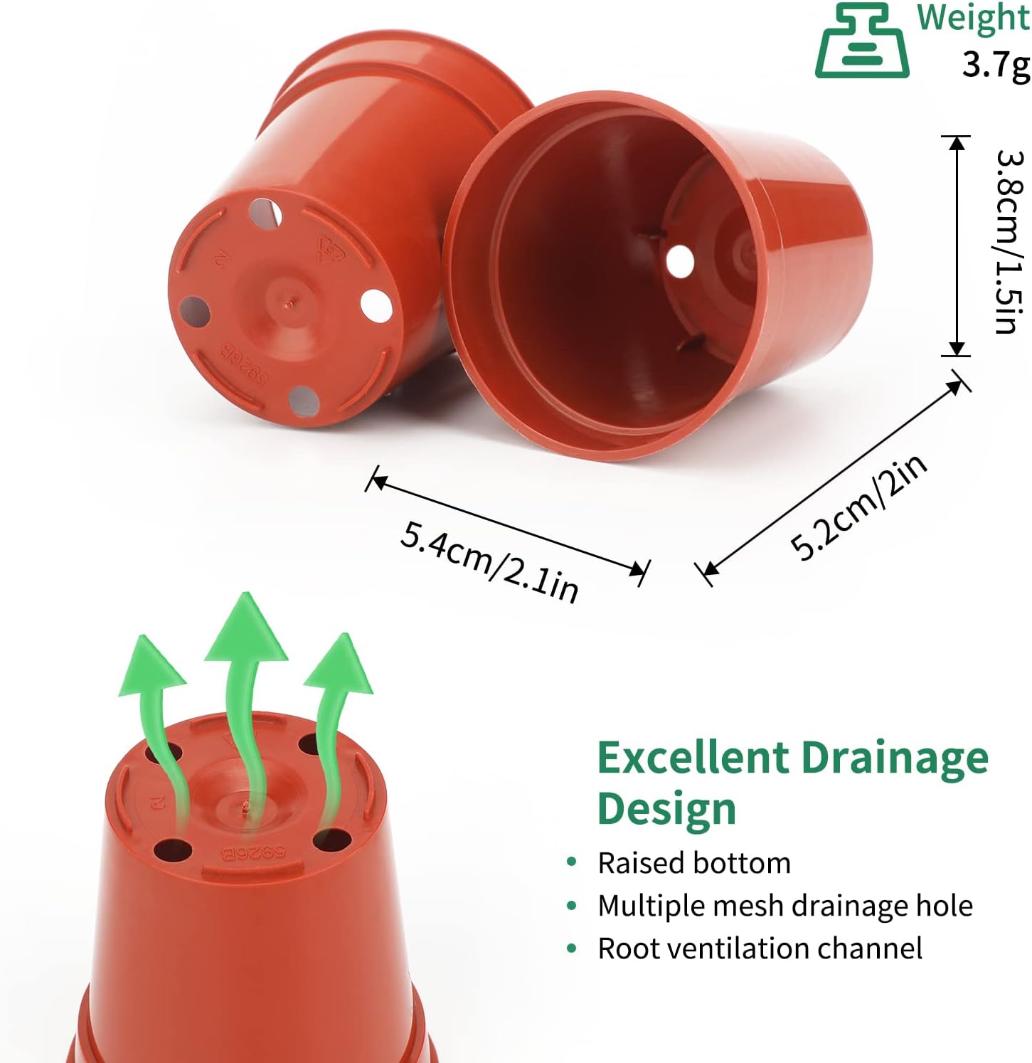 Detalle de Mini plastic plant pots 5.4cm, 50-pack