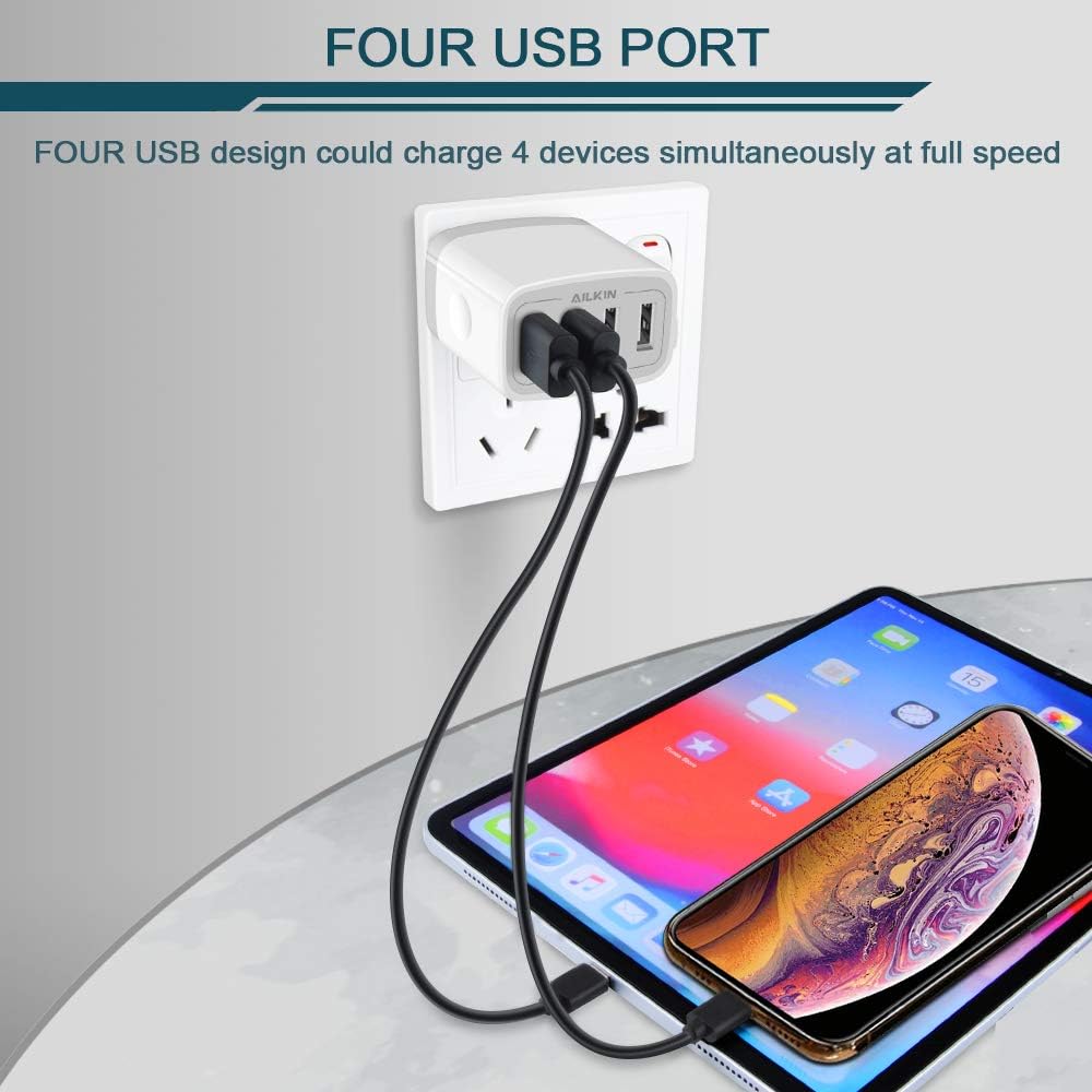 Thumbnail 4 de AILKIN 4.8A USB Charger Cube 4-port