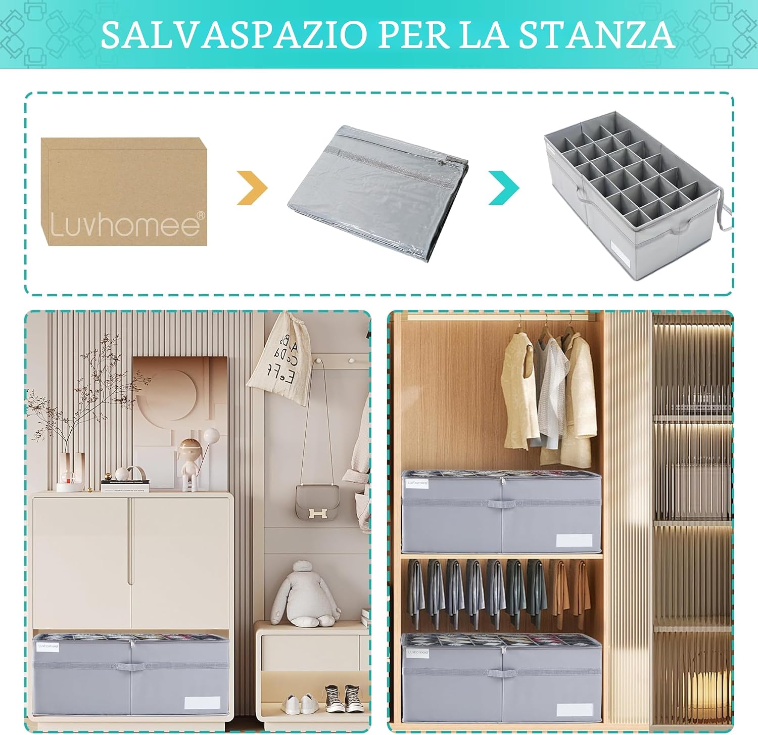 Thumbnail 6 de Organizer Scarpe per Armadio 24 paia — Contenitori trasparenti per scarpe