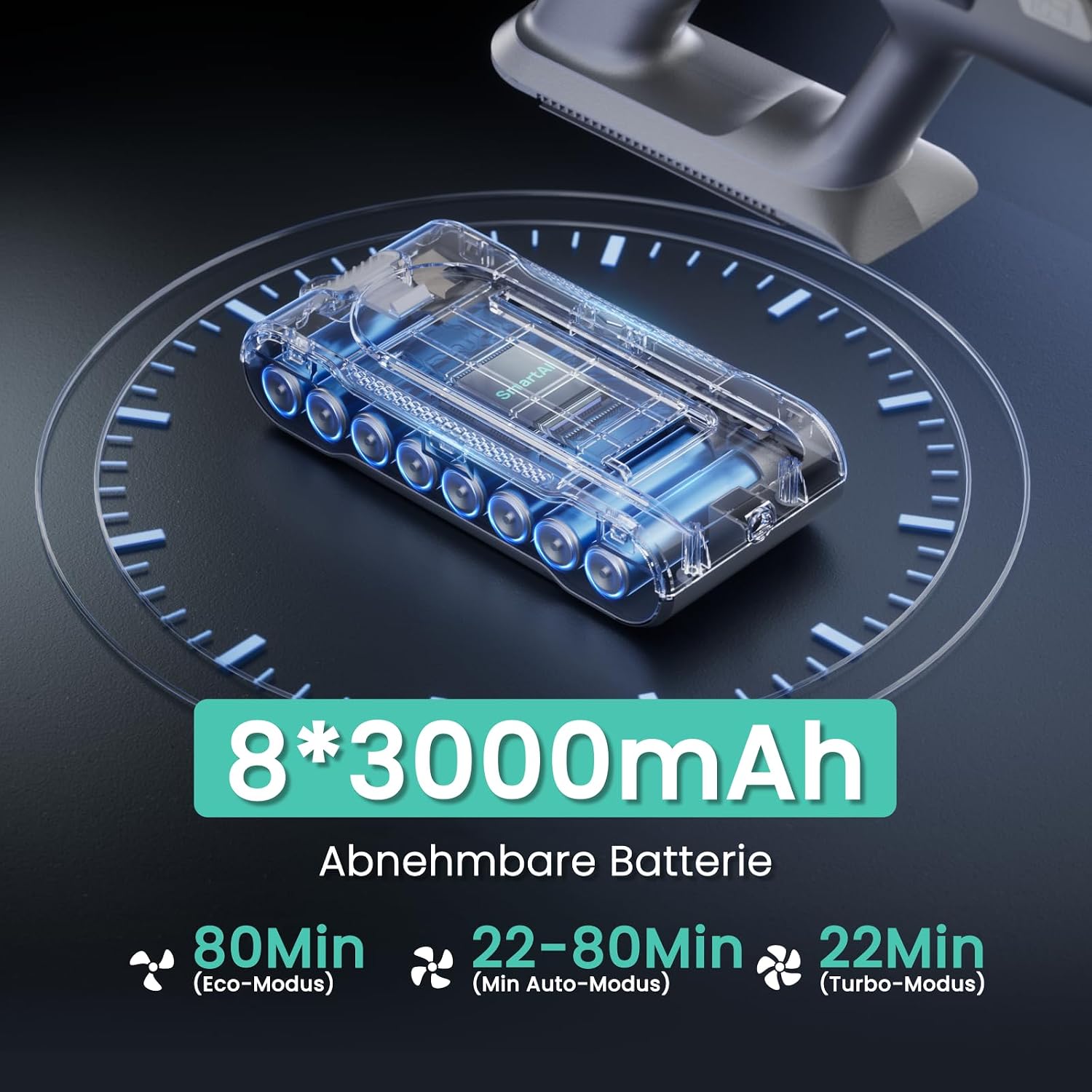 Detalle de SmartAI V5 Akku-Staubsauger (55 kPa, 600 W, bis zu 80 Minuten) – kabellos mit Automatikmodus