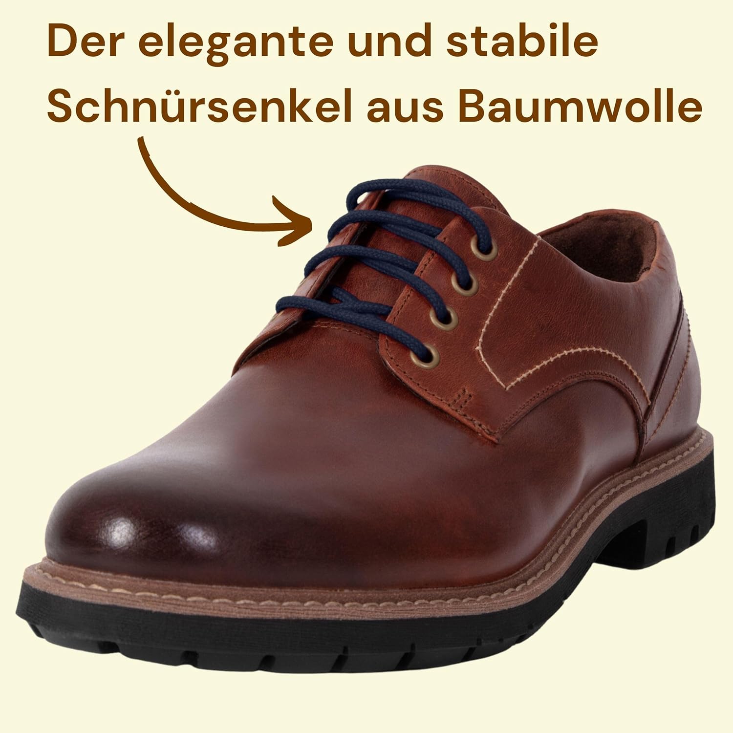 Thumbnail 2 de Mount Swiss Schnürsenkel rund Ø 3–4 mm – Premium Baumwoll-Schuhbänder in Dunkelblau, 45–200 cm