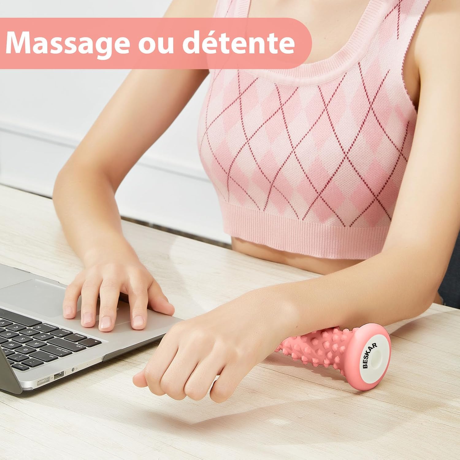 Detalle 2 de Rouleau Massage Pied pour la Voûte Plantaire – Acupression et Réflexologie, Silicone Dur, Soulagement Fasciite Plantaire