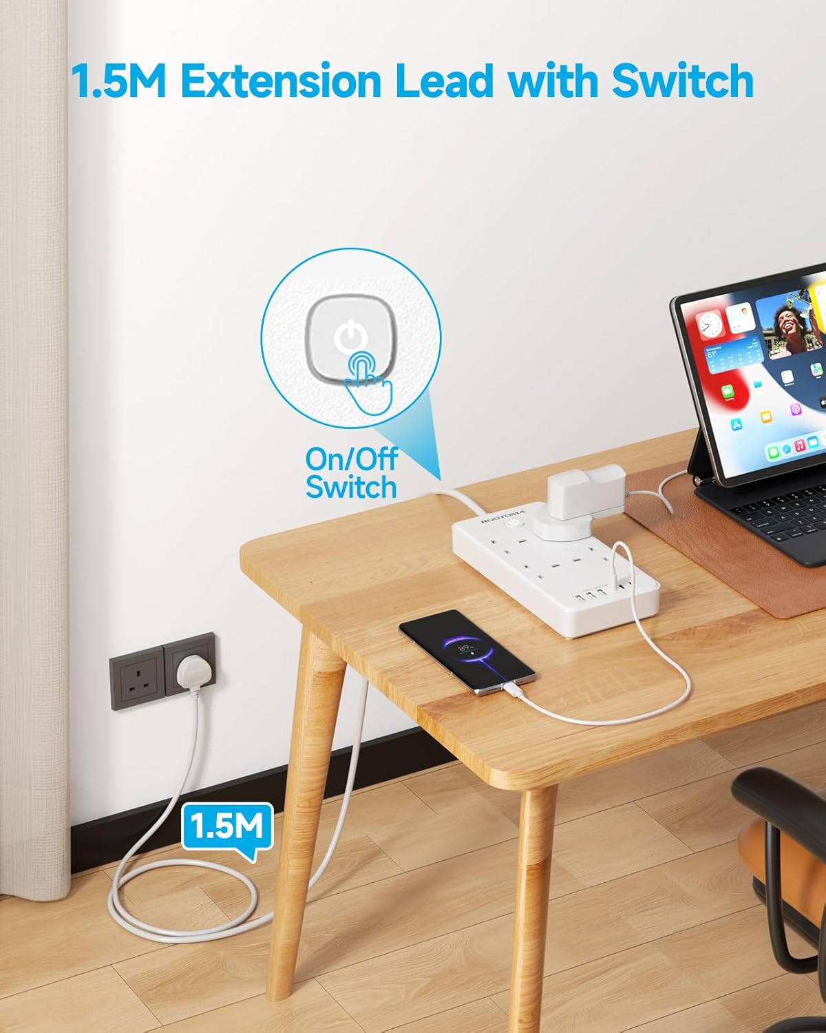 Thumbnail 4 de Extension lead 6 USB slots 1.5m