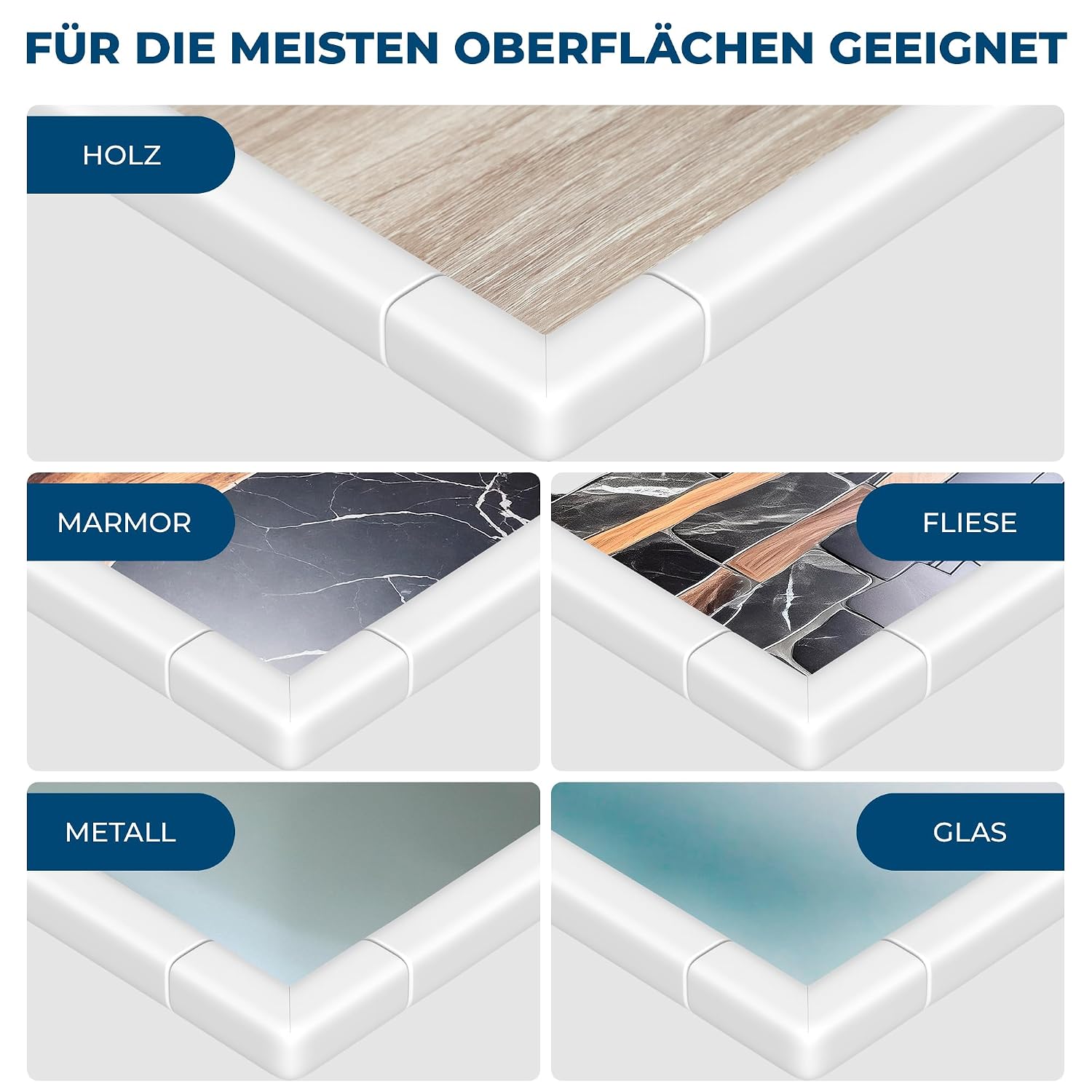 Thumbnail 4 de Hoffenbach Kantenschutz Baby aus Schaumstoff – 6,2 m Tischkantenschutz & 12 Eckenschutz (Weiß)