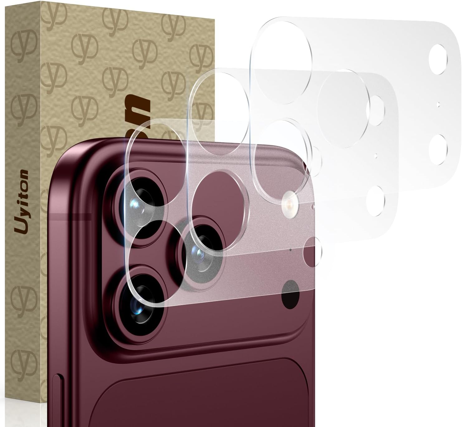 Detalle de Uyiton Camera Plateau Protector for iPhone 18 Pro, Matte PET, 3-Pack