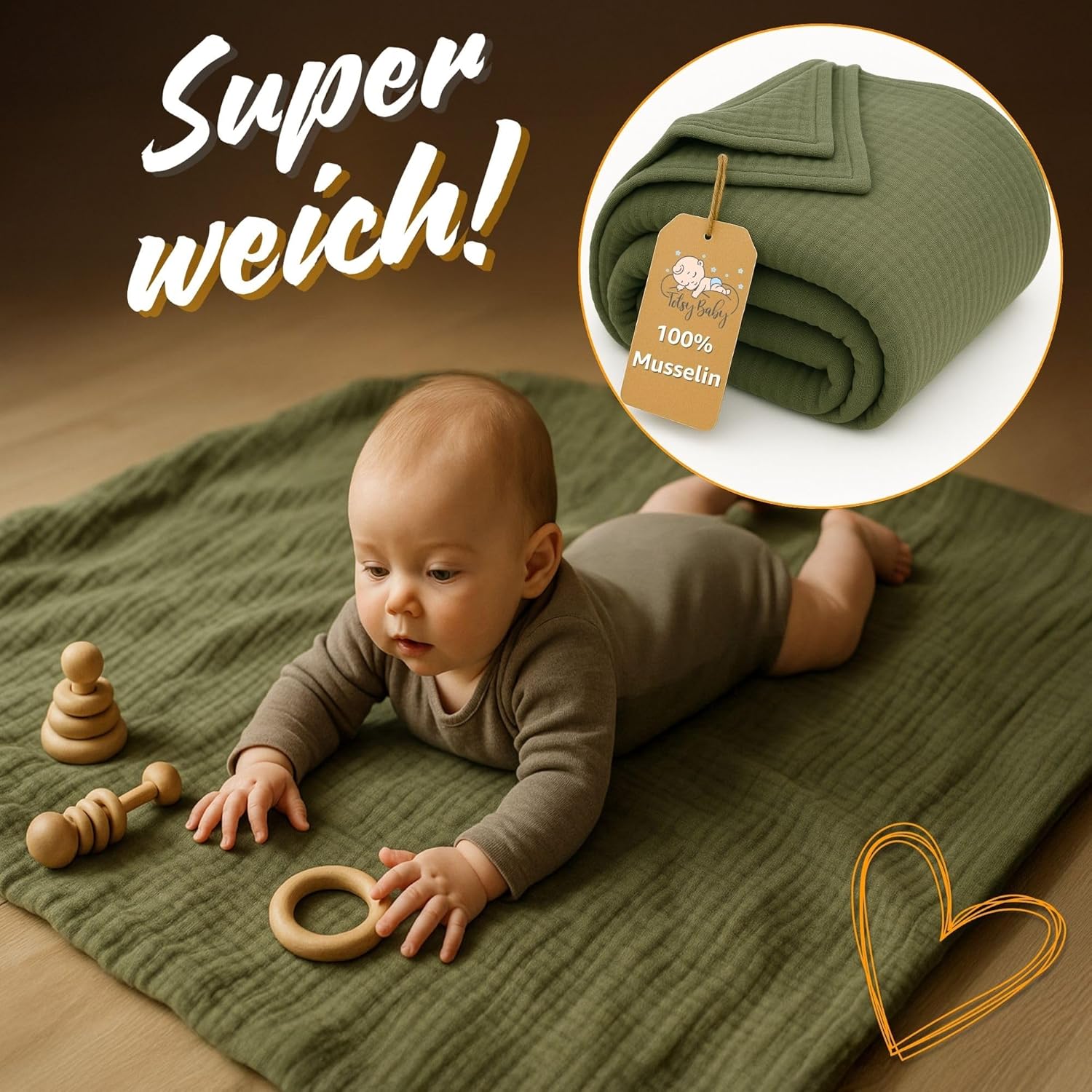 Thumbnail 2 de Couverture mousseline bébé coton 100 x 150 cm