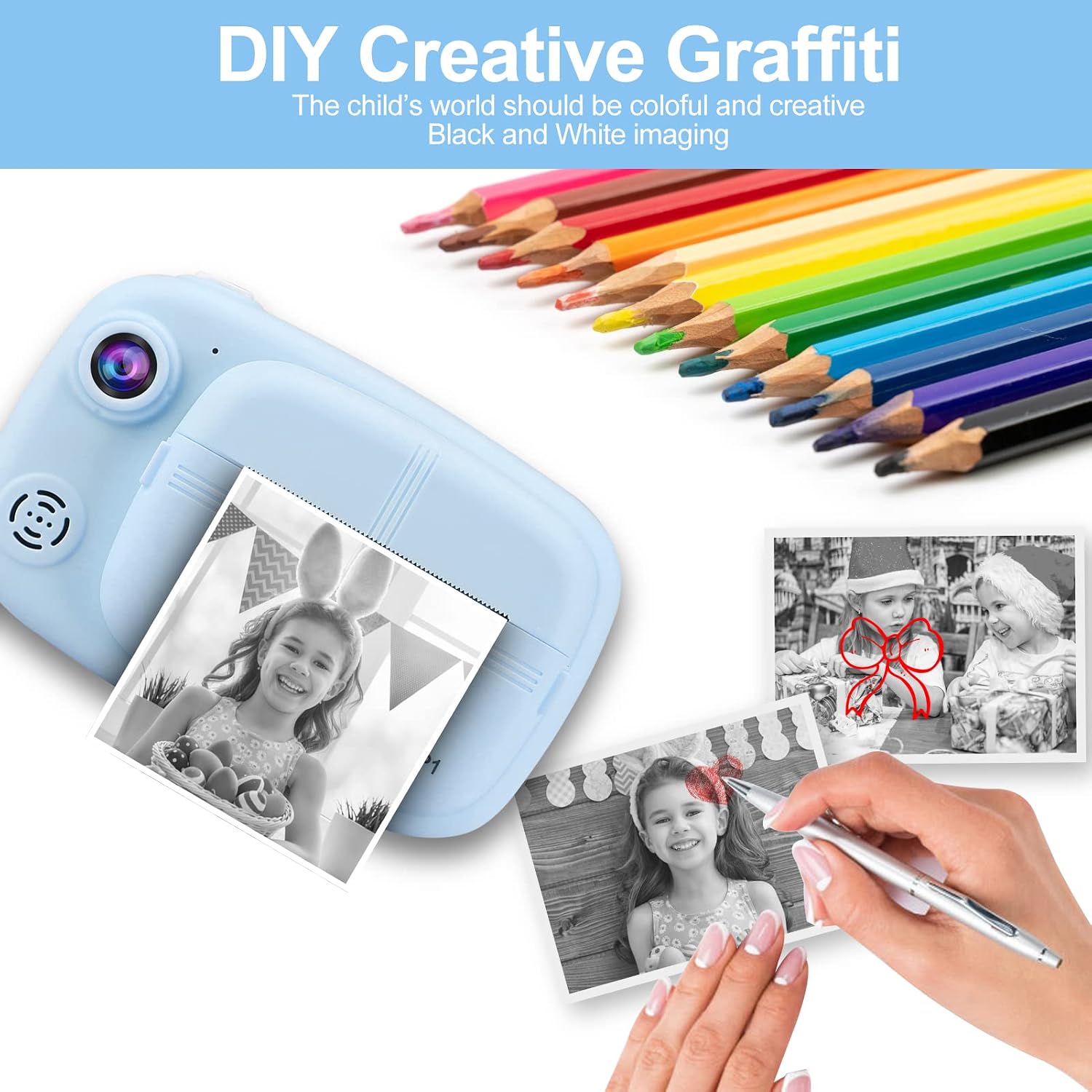 Detalle 2 de GlobalCrown Fotocamera istantanea bambini 3,5