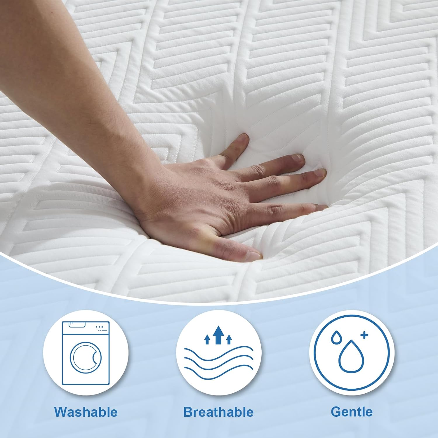 Thumbnail 2 de Yocreat 25CM Double Mattress – Gel Memory Foam with Cooling Cover (135cm x 190cm)