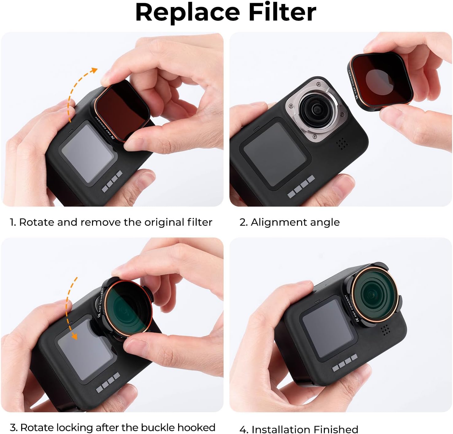 Thumbnail 5 de K&F CONCEPT Kit filtri GoPro CPL + ND 4 pezzi