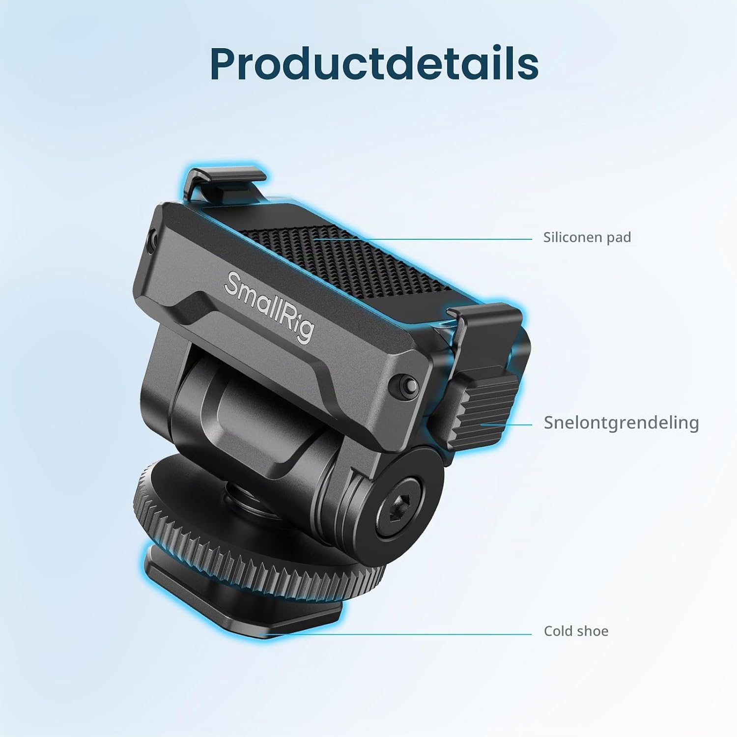 Detalle 2 de SMALLRIG 6440 cold shoe-bevestiging voor DJI Osmo Action 6 en Nano, 160°
