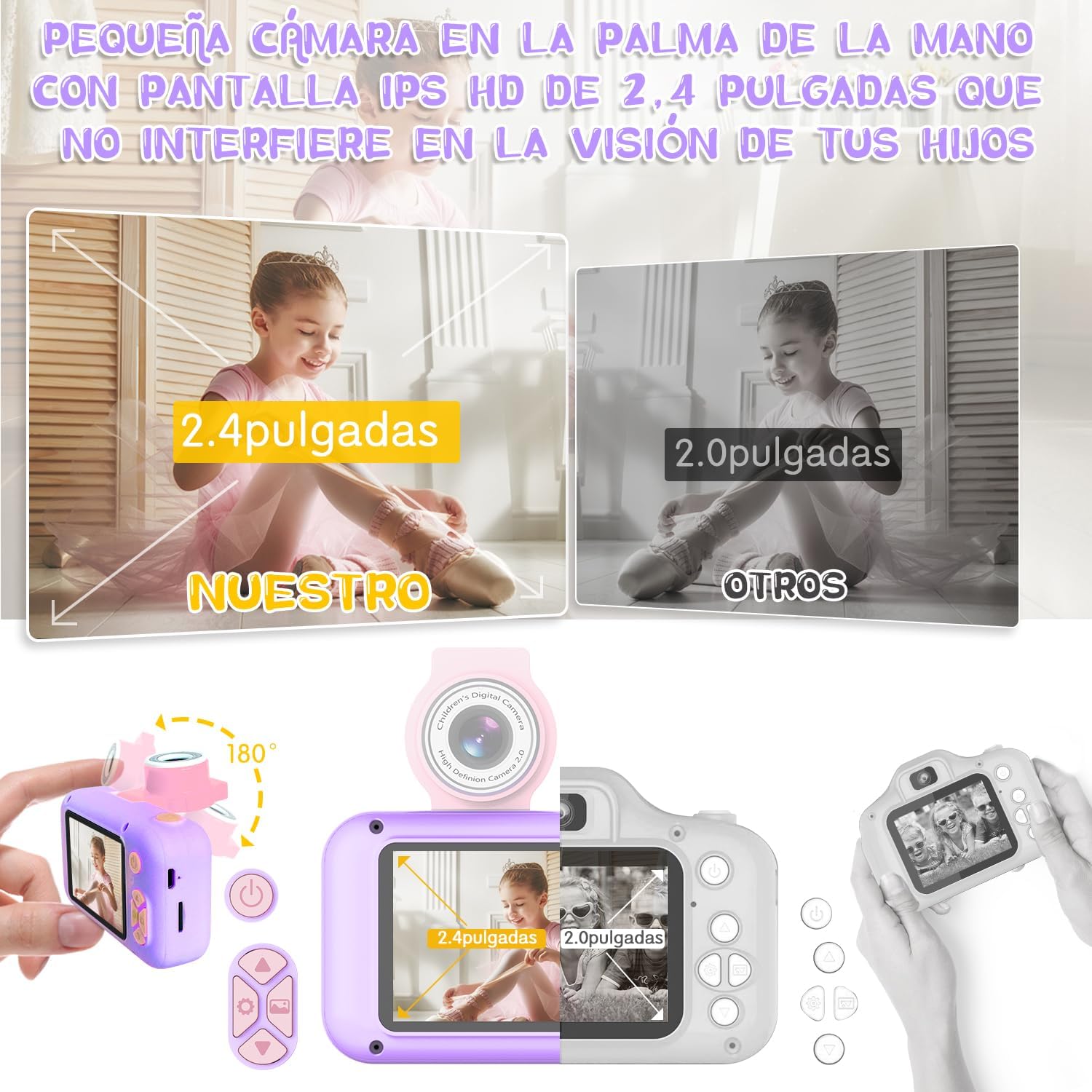Thumbnail 2 de ARNSSIEN Cámara Fotos Infantil 180°