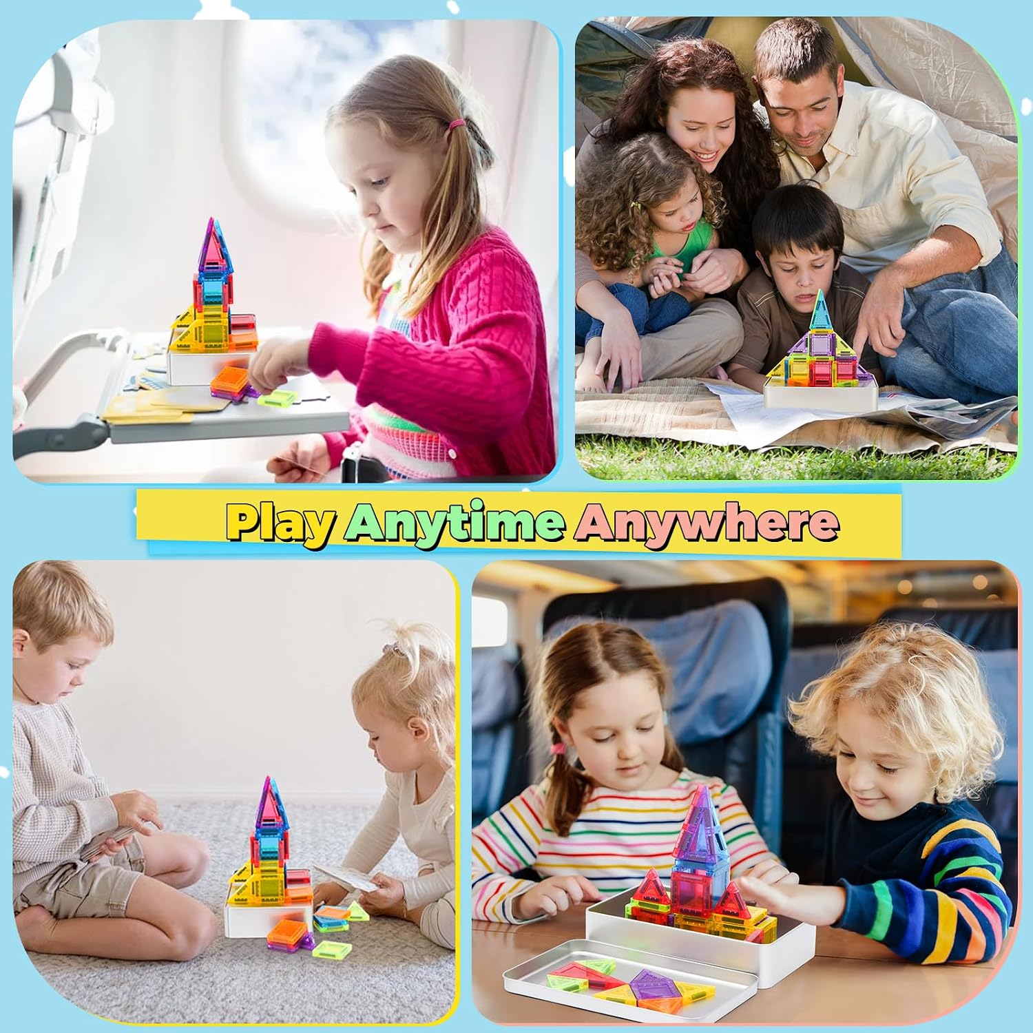 Detalle 2 de Magnetische Fliesen Reise-Set 60-teilig