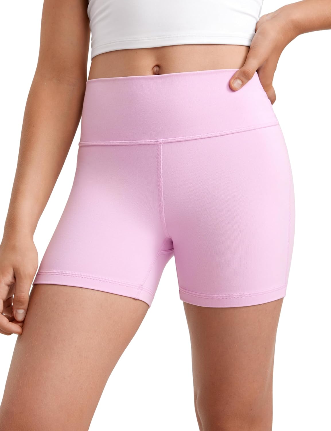 Detalle de CRZ YOGA Ragazze Butterluxe Athlétique: pantaloncini motard a vita alta per danza, yoga e sport