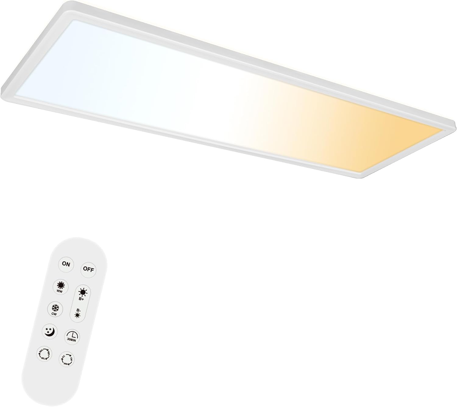 Detalle de ONDTA LED-plafondlamp 22 W, dimbaar, 2.900 lm, IP44 en afstandsbediening